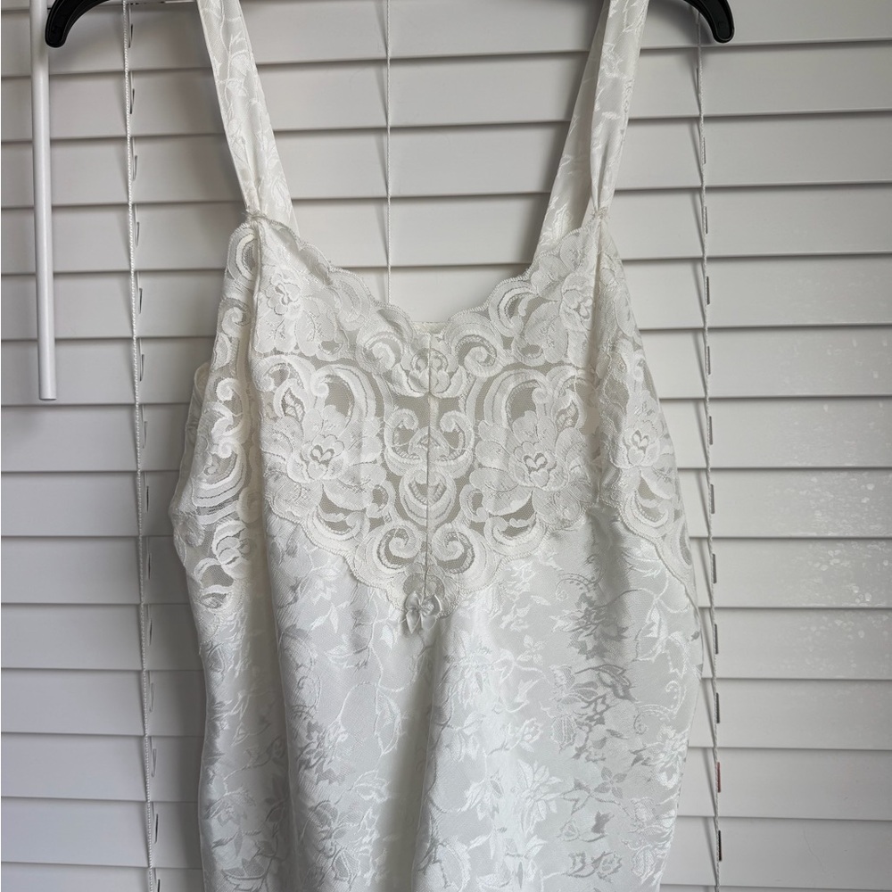 Beautiful White Lace Top with Floral Design